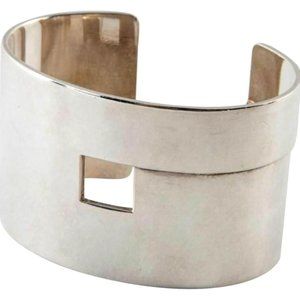 RARE new 1990s Modern GUCCI LARGE Cuff Bracelet "G" 124 g Sterling Silver